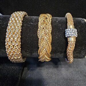 Set of 3 Gold toned bracelets